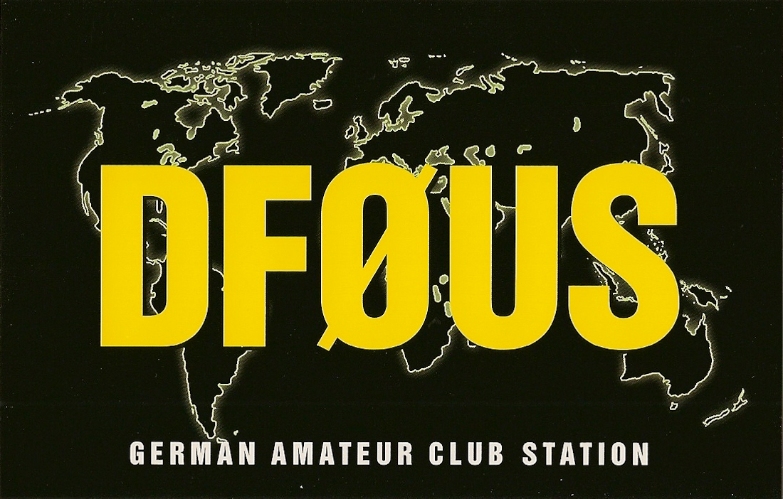 Historische QSL-Karte der Clubstation DFØUS